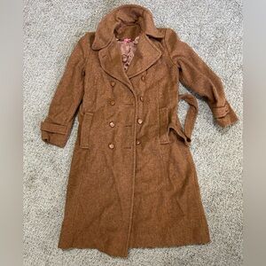 Mackintosh New England Montello Women’s Double-Breasted Brown Long Coat Size 6
